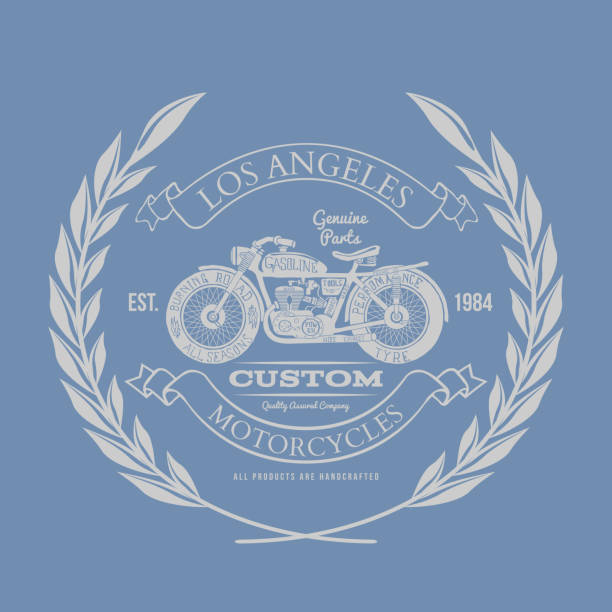 Vintage Motorcycle T-shirt Design Vector Illustration Hand Drawn Vintage Motorcycle T-shirt Design Vector Illustration cafe racer stock illustrations