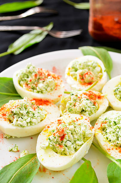 istock eggs with cottage cheese, wild leek and paprika 489631744