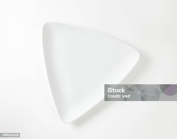 Flat Triangle White Plate Stock Photo - Download Image Now - Plate, Triangle Shape, Flat - Physical Description