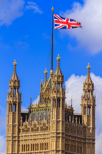 Union Flag on the Victoria Tower Palace of Westminster