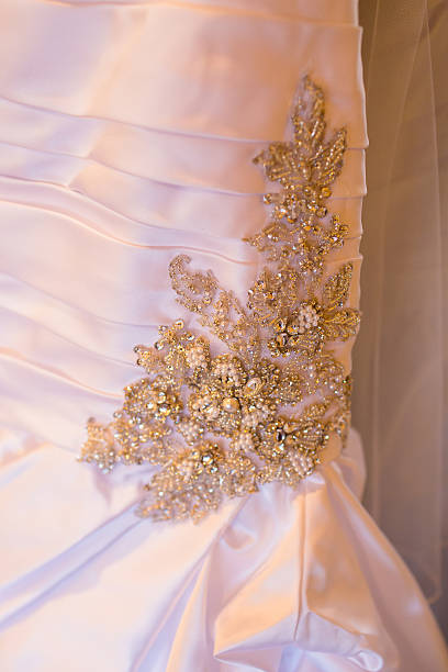 istock White Wedding Dress Detail 489634252
