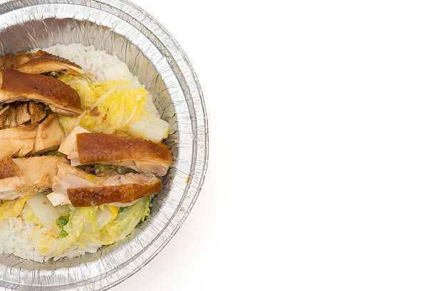 istock fast food of chicken meat with rice with clipping path 489635546