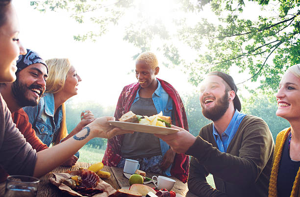 Diverse People Luncheon Outdoors Food Concept