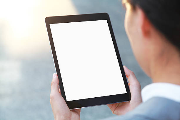 istock Business people hand holding blank screen digital tablet 489637576