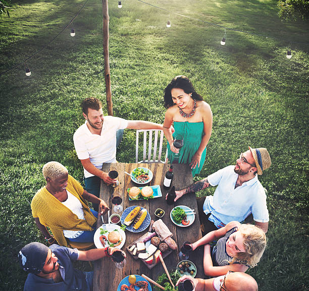 istock Diverse People Luncheon Outdoors Food Concept 489639550