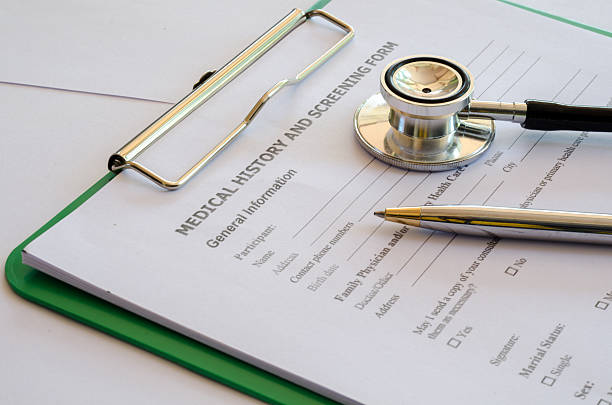 istock Medical History form and a doctor's Stethoscope 489639766
