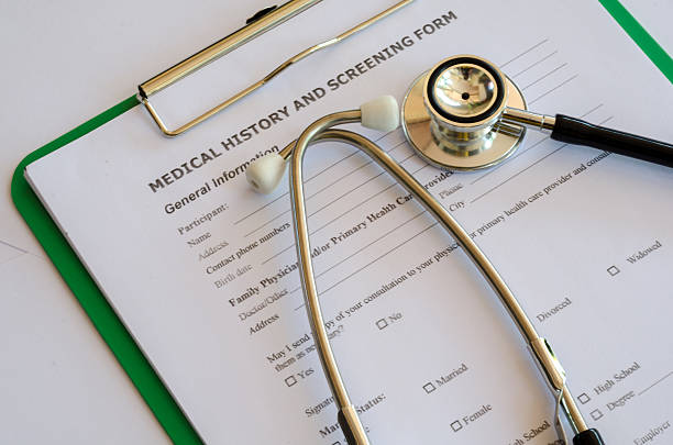 istock Medical History form and a doctor's Stethoscope 489640274