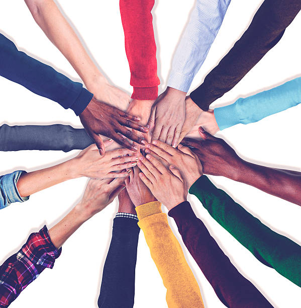 istock Group of Human Hands Holding Together Concept 489642452
