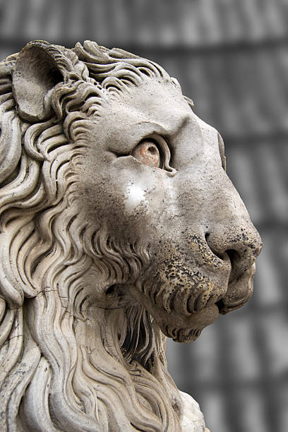 istock Lion Statue Cathedral St. Lawrence Genova 489648265
