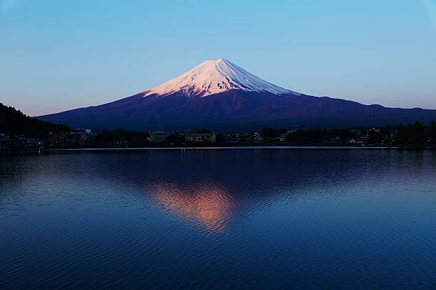 Mt. Fuji at morning Mt Fuji and Lake Kawaguchi at early morning lake kawaguchi stock pictures, royalty-free photos & images
