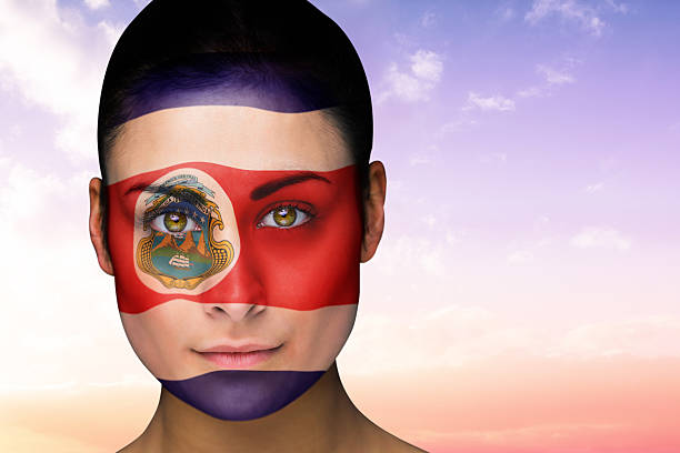 istock Beautiful brunette in costa rica facepaint 489650639