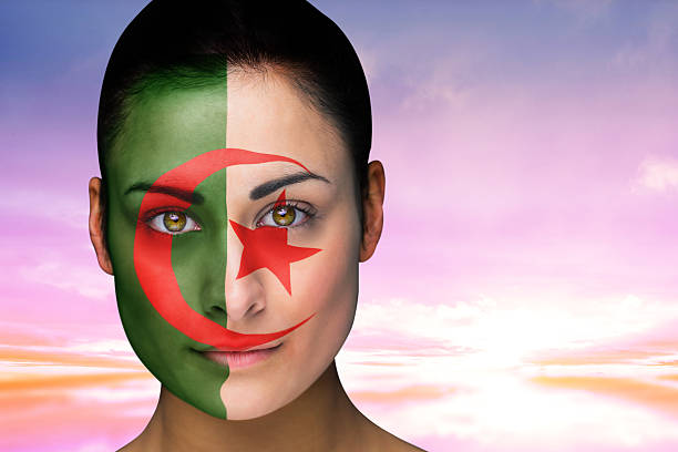 istock Beautiful brunette in algeria facepaint 489650659