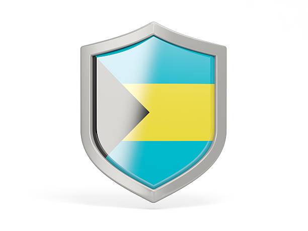 istock Shield icon with flag of bahamas 489658688