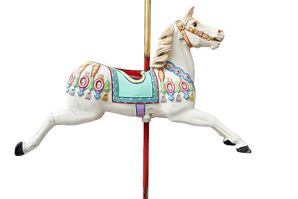 clásico caballos de carrusel - carousel horses fotografías e imágenes de stock