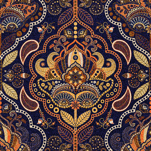 paisley seamless pattern - indonesia stock illustrations