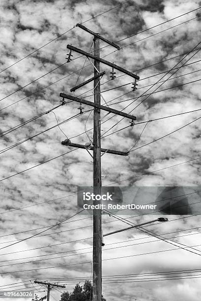 Aged Timber Power Pole Stock Photo - Download Image Now - 2015, Brisbane, Cable