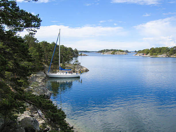 istock Sailboat mored in the archipelago 489663198