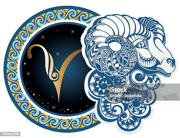 Zodiac Signs Aries Stock Illustration - Download Image Now - 2015, Animal, Animal Body Part