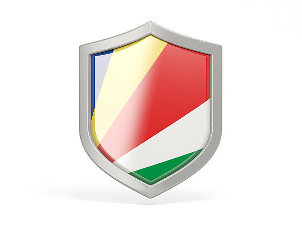 istock Shield icon with flag of seychelles 489664370