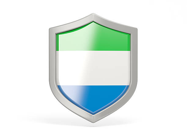 istock Shield icon with flag of sierra leone 489664410