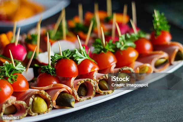 Finger Food At Home Party Stock Photo - Download Image Now - 2015, Absence, Antioxidant