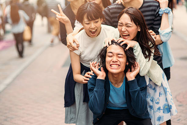 Japanese Friends Having Fun