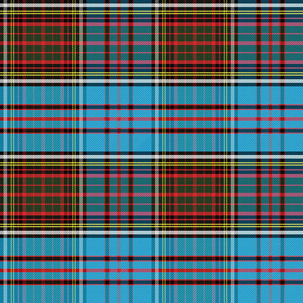 klanu anderson bezszwowe wzór w kratę - wallpaper textile retro revival tartan stock illustrations