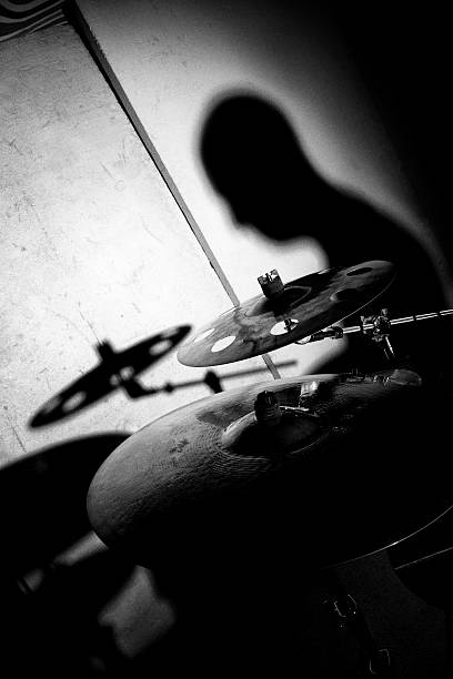 istock Stage in Lights before jazz band drummer concert 489673948