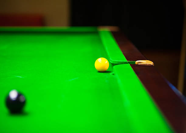 istock Yellow snooker ball at hole 489686886