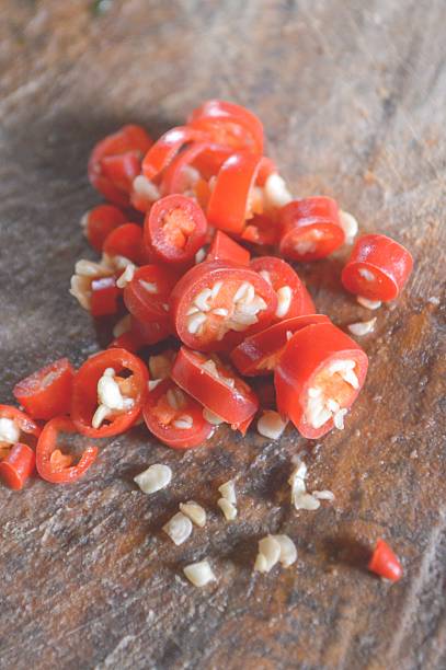 istock Slices of red chili peppers 489687968