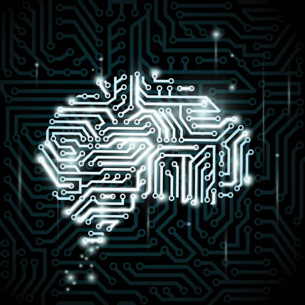 인간의 뇌는 양식을 회로수. - brain x ray image nerve cell intelligence stock illustrations