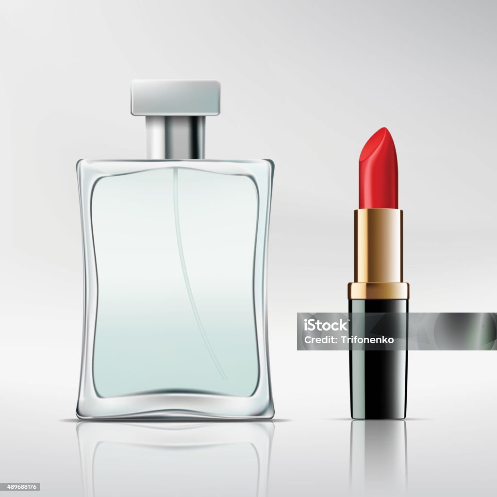 Bottle Of Perfume And Lipstick Stock Illustration - Download Image Now -  Cut Out, Perfume River, 2015 - iStock