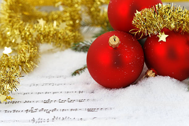 istock Christmas balls on abstract background 489688286