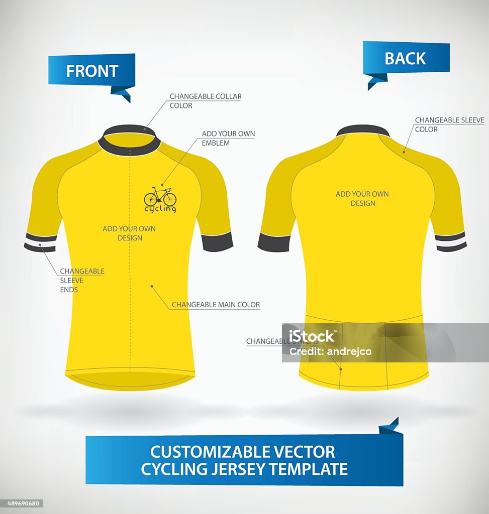 Cycling Jersey Customizable Vector Cycling Jersey Template Cycling stock vector