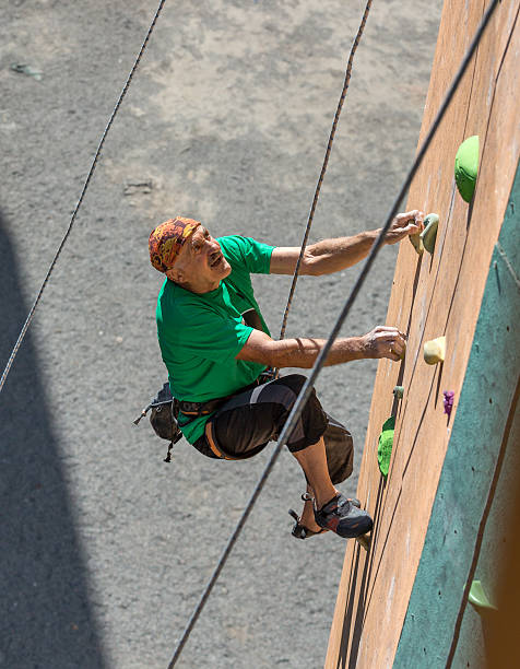 istock Mature Athlete in Head Band on Extreme Sport Training 489690790