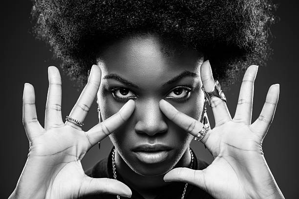 Black woman with afro hair style