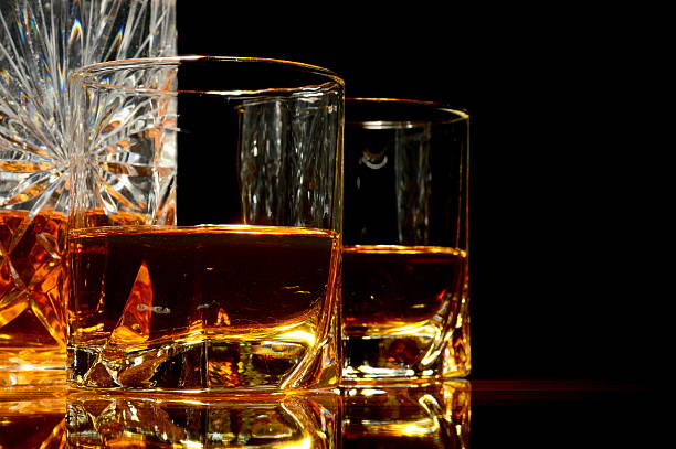 istock Close-up view of whiskey on a table 489693367