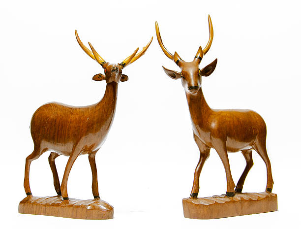 Carved wood deer
