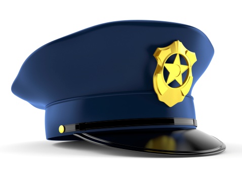 Police hat isolated on white background