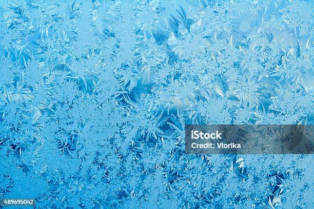 Frosty Pattern On A Window Stock Photo - Download Image Now - Frost, Backgrounds, Ice