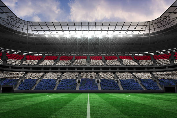 gerado digitalmente bandeira nacional de países baixos - holanda futebol imagens e fotografias de stock