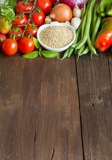 istock Quinoa in a bowl and fresh vegetables 489695238