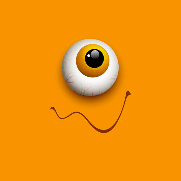 istock Funny Halloween greeting card monster eyes. Vector illustration 489696392
