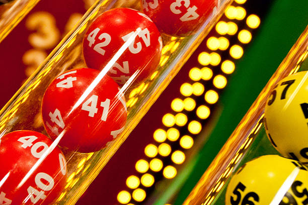 istock Red lottery balls in tubes 489696481
