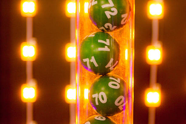 Green lottery balls stock photo