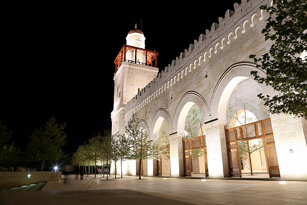 istock King Hussein Bin Talal mosque in Amman (at night), Jordan 489697695