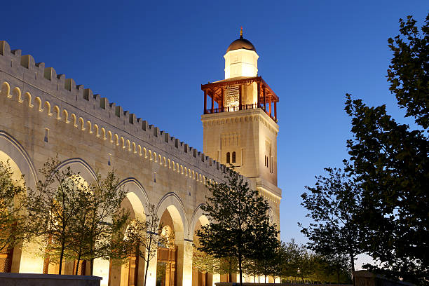 istock King Hussein Bin Talal mosque in Amman (at night), Jordan 489697729