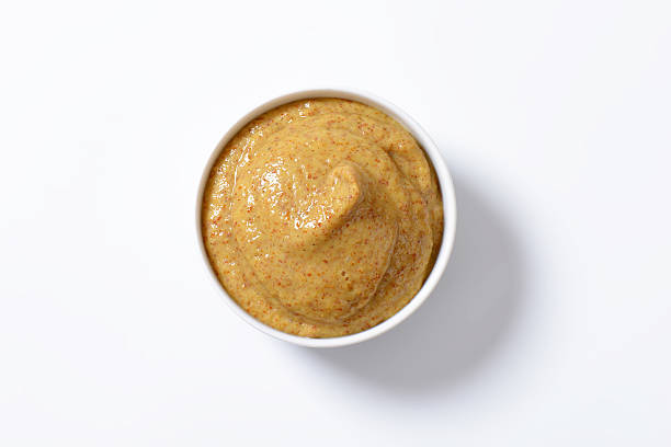 머스타드 - mustard bowl isolated condiment 뉴스 사진 이미지