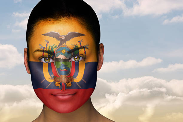 Beautiful brunette in ecuador facepaint
