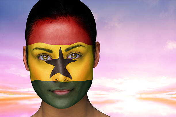 istock Beautiful brunette in ghana facepaint 489698249